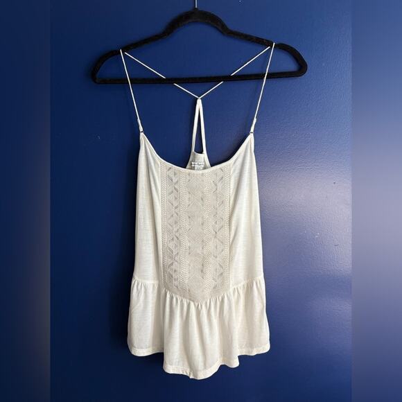 American Eagle Outfitters Cream Backless Peplum Camisole XS - Picture 1 of 7